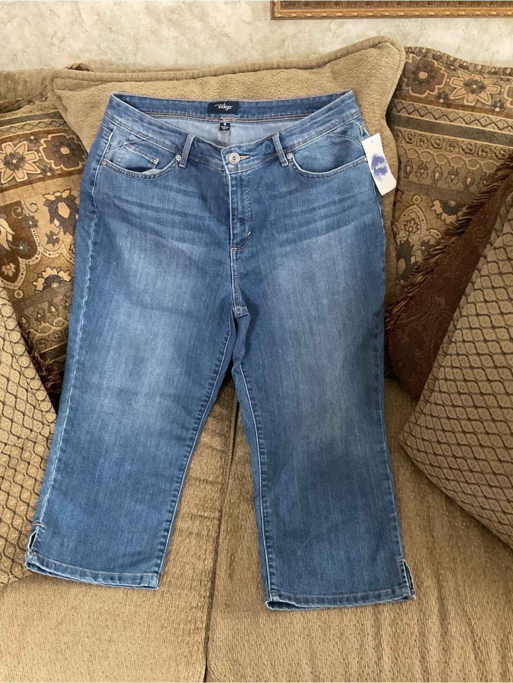 Great Northwest Indigo Women’s Pocket  Denim Capris Jeans 20" Inseam Size 16 New
